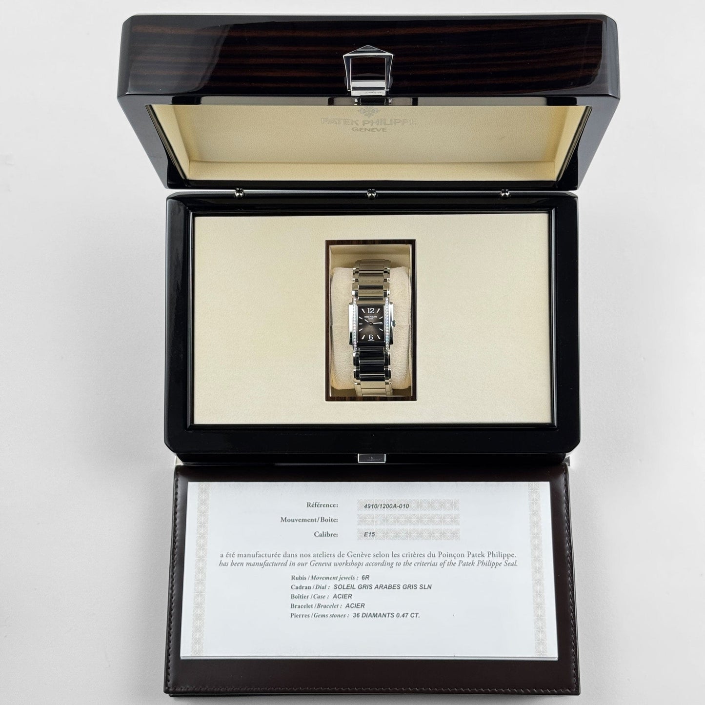 Patek Philippe Twenty-4 4910/1200A-010 'Ladies' Stainless Steel Gray Dial Diamond Bezel Quartz (2024)