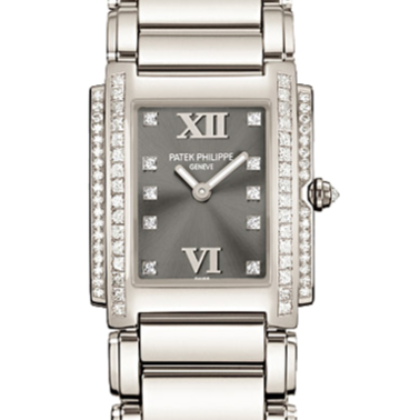 Patek Philippe 4910/20G-010 Twenty~4 25mm x 30mm Gray Dial White Gold