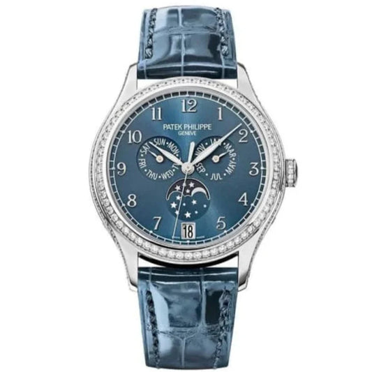Patek Philippe Complications 38mm Blue Sunburst Dial White Gold 4947G-001