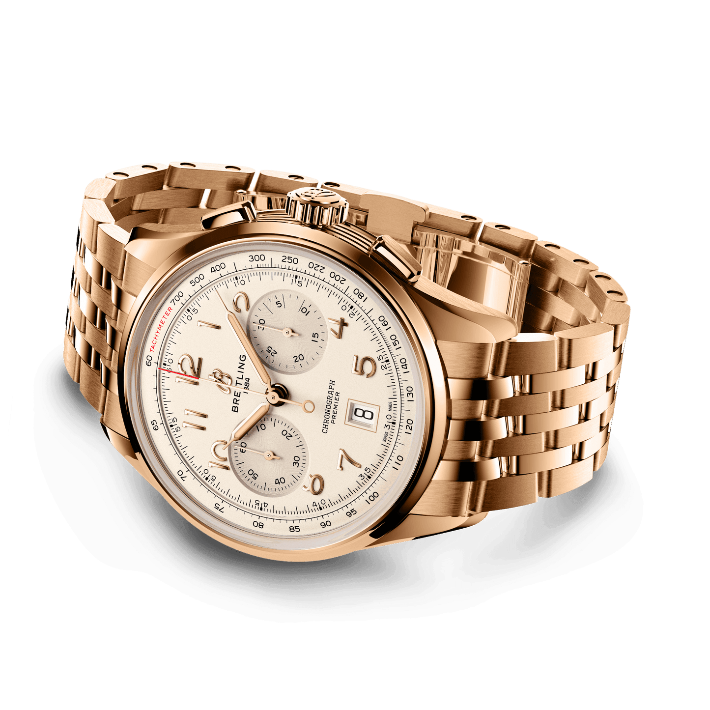 Breitling Premier B01 Chronograph 42, 18k Red Gold, Ref# RB0145371G1R1, Unworn 2024