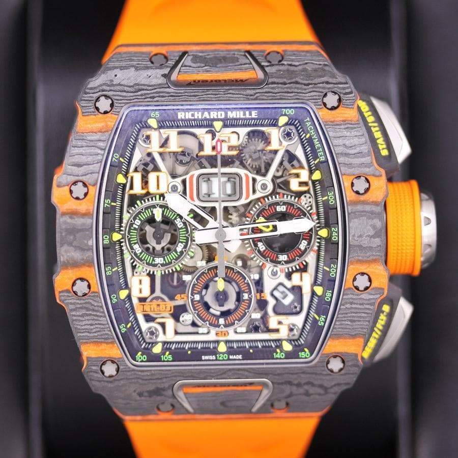 Richard Mille Limited Edition McLaren Flyback Chronograph RM11-03 Carbon 50mm Openworked Dial