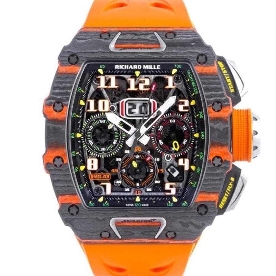 Richard Mille Limited Edition McLaren Flyback Chronograph RM11-03 Carbon 50mm Openworked Dial