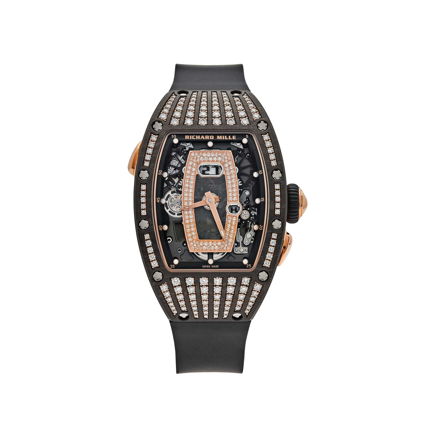 Richard Mille RM 037 Rose Gold Carbon TPT Diamond Set Skeleton Dial (2022)