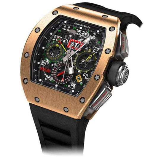 Richard Mille RM11-02 Automatic Flyback Chronograph Dual Time Zone Rose Gold 50mm Openworked Dial