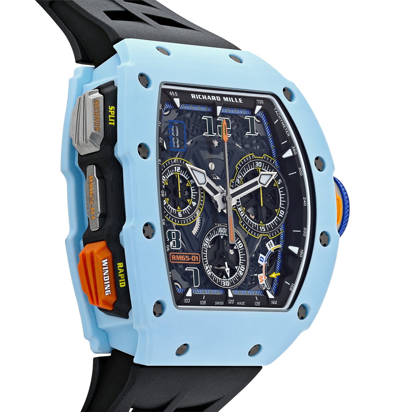 Richard Mille RM 65-01 Automatic Winding Split-Seconds Chronograph Pastel Blue Quartz TPT