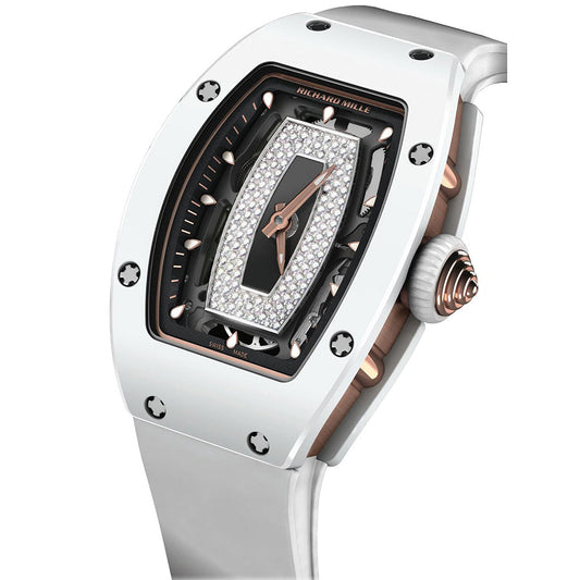 Richard Mille RM07-01 Rose Gold / White Ceramic Openworked Diamond Dial