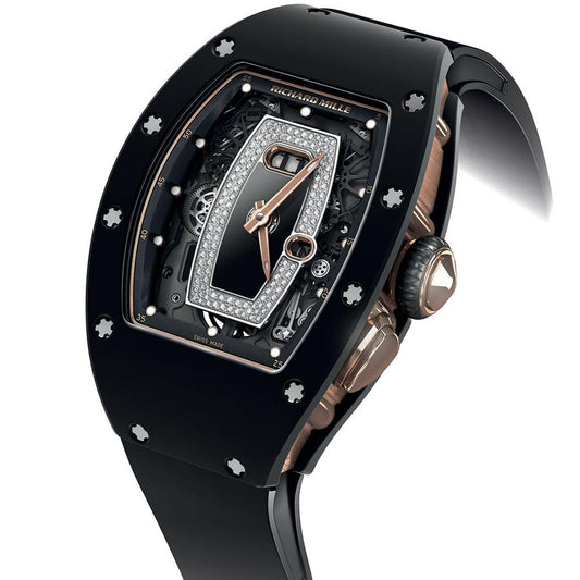 Richard Mille RM37 Rose Gold / Black Ceramic Openworked Diamond Dial