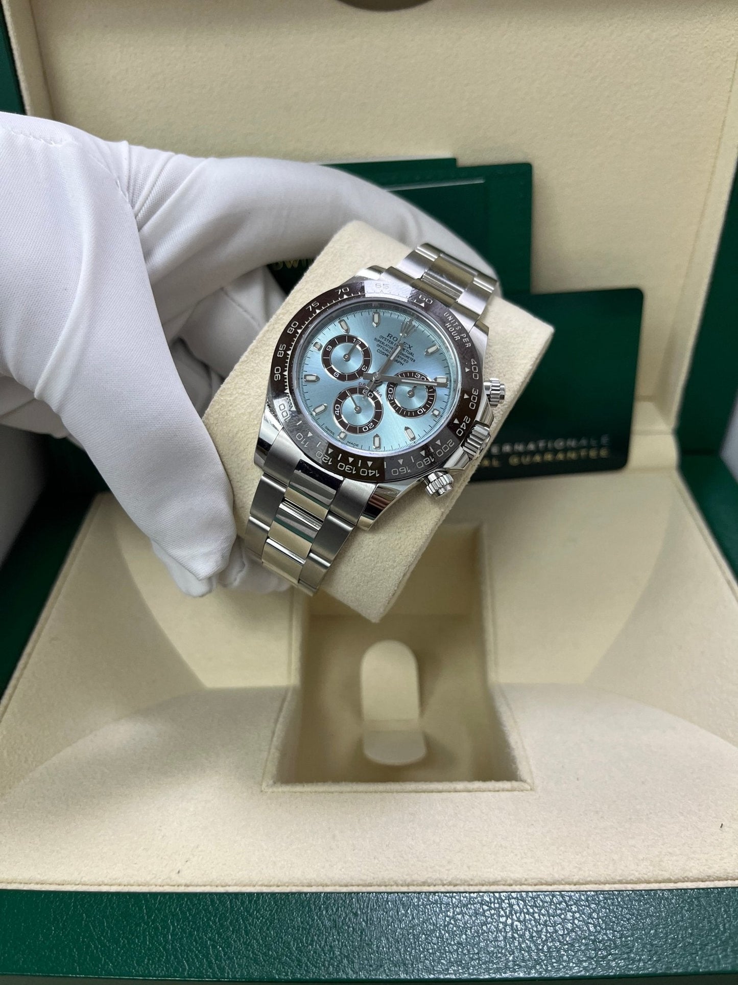 Rolex 950 Platinum Cosmograph Daytona 40 Watch - Ice Blue Index Dial (Ref # 116506)