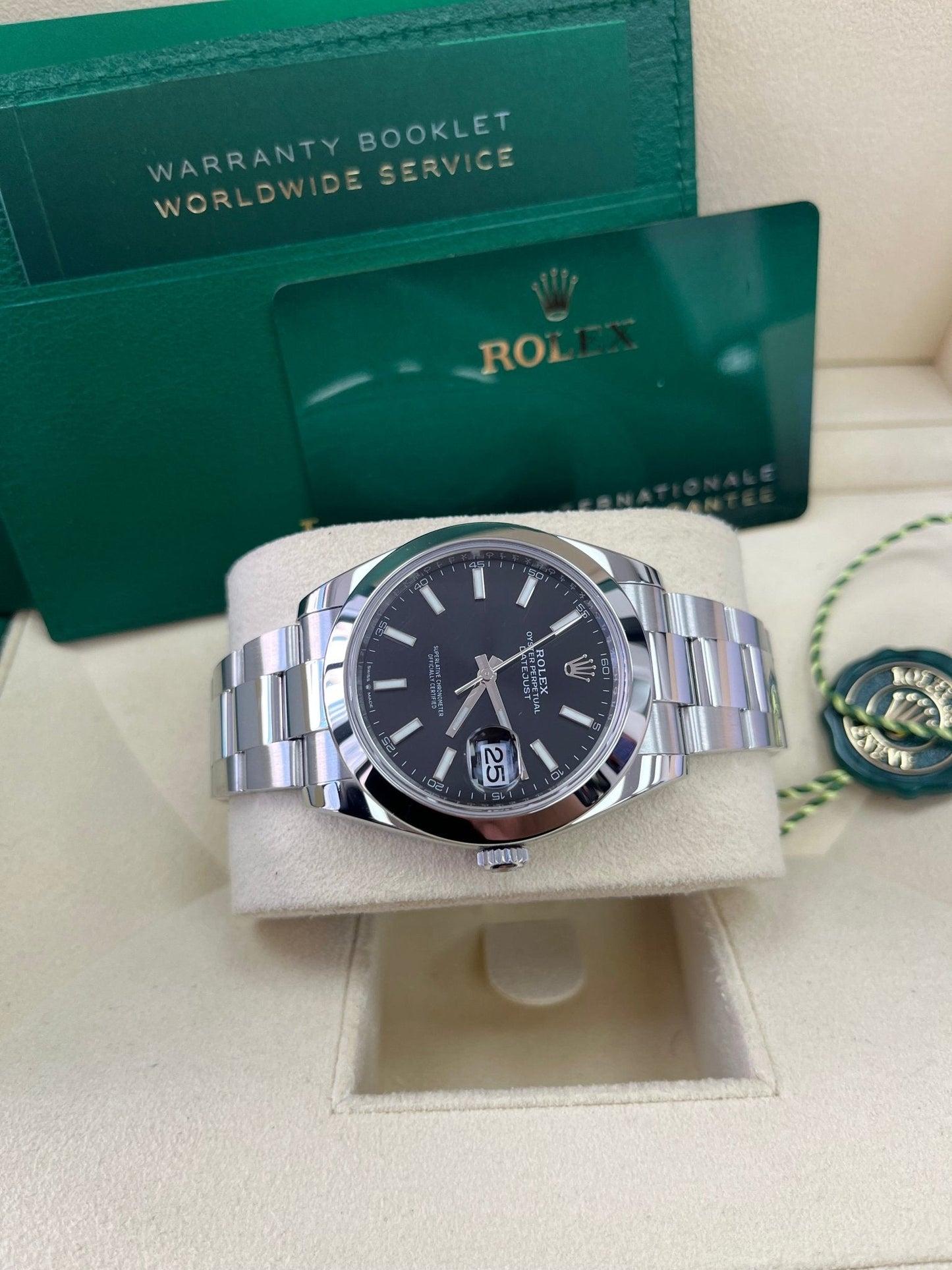 Rolex Datejust 41 Stainless Steel & White Gold - Black Index Dial - Smooth Bezel (Ref# 126300)