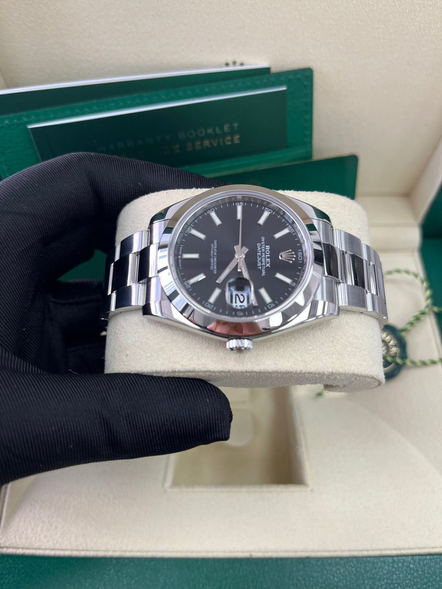 Rolex Datejust 41 Stainless Steel & White Gold - Black Index Dial - Smooth Bezel (Ref# 126300)