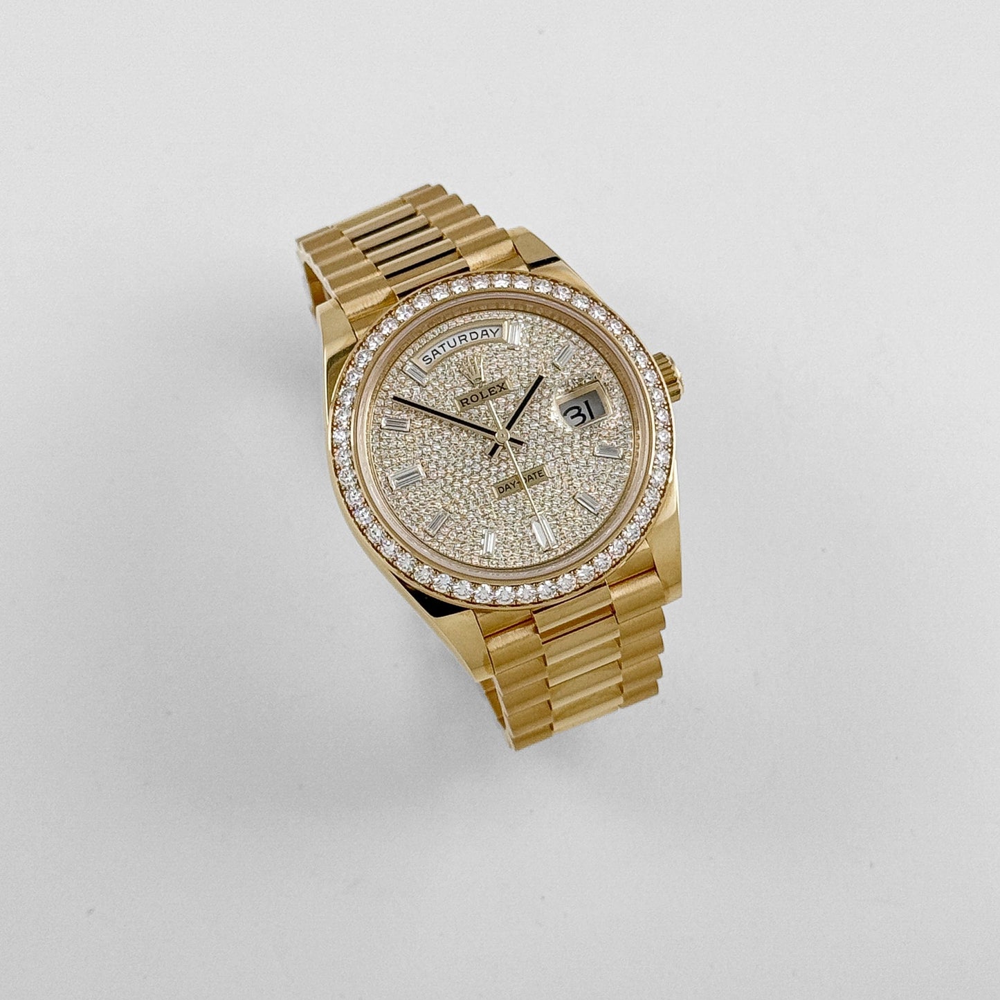 Rolex Day-Date 40 228348RBR Yellow Gold Diamond Dial Diamond Bezel (2022)