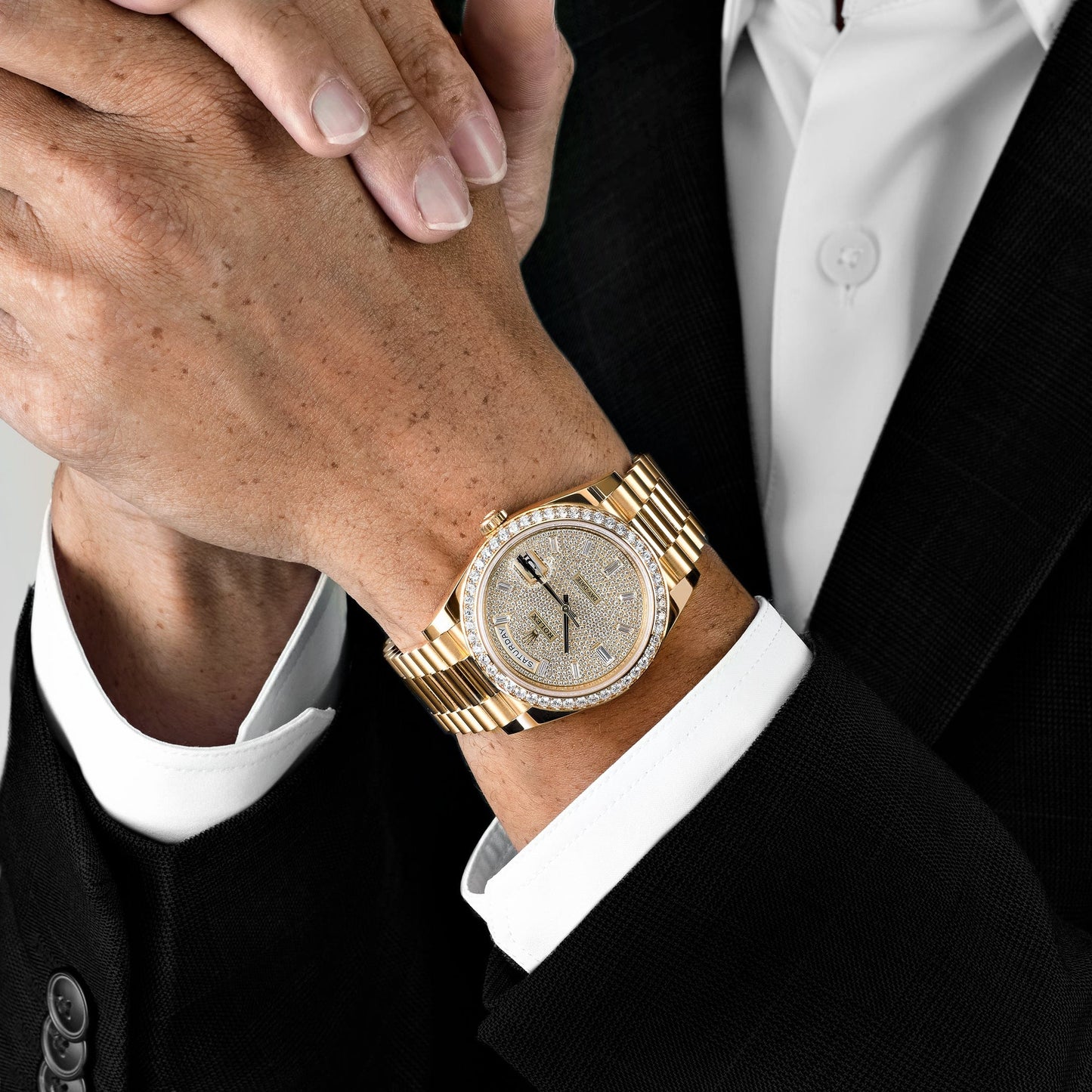 Rolex Day-Date 40 228348RBR Yellow Gold Diamond Dial Diamond Bezel (2022)