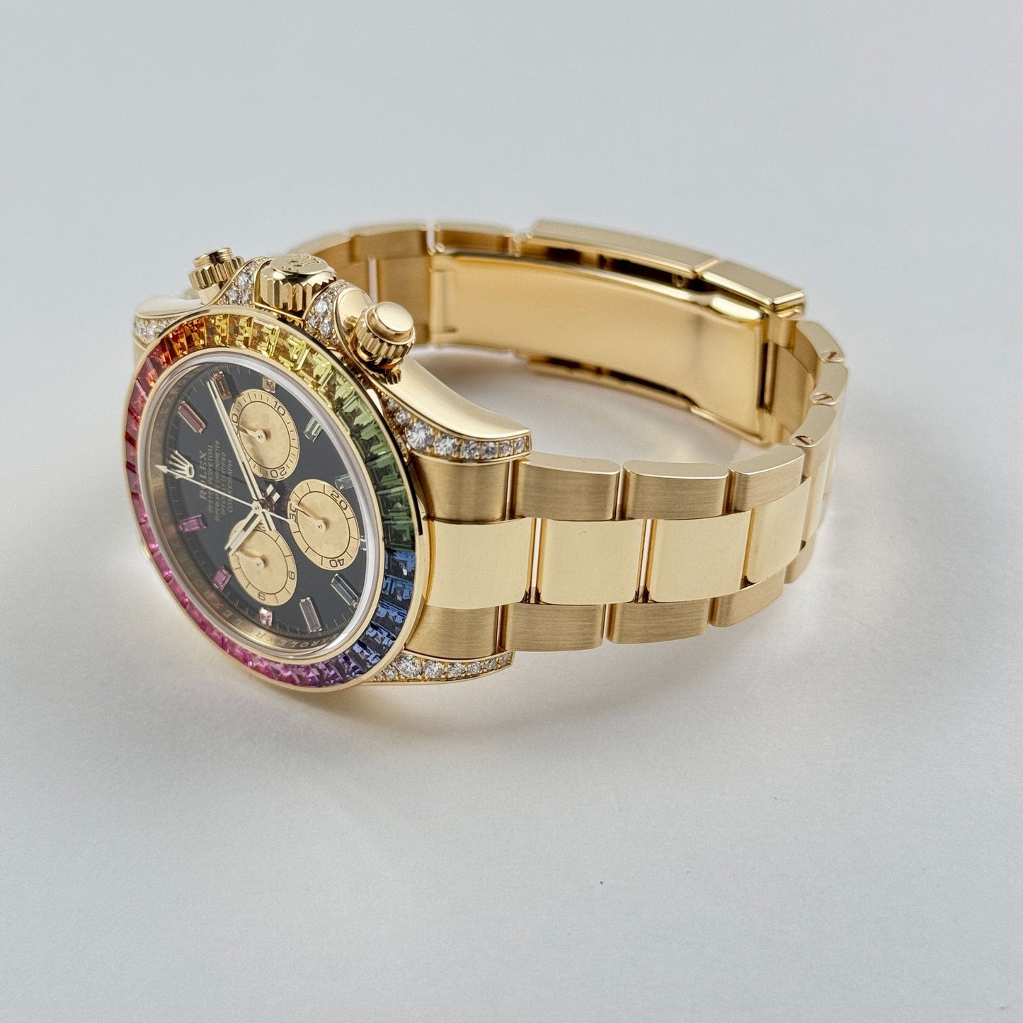 Rolex Daytona 126598RBOW 'Rainbow' Yellow Gold Black Dial Sapphire Bezel (2025)