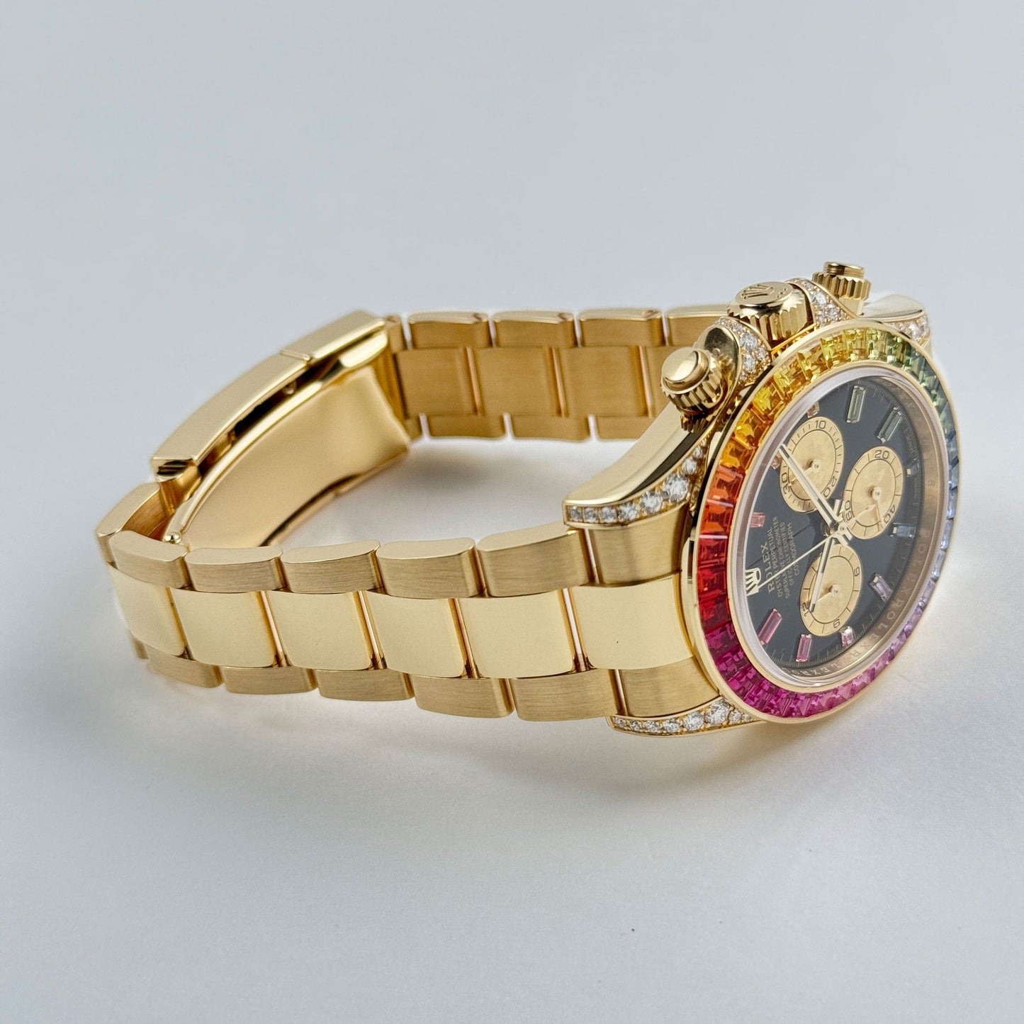 Rolex Daytona 126598RBOW 'Rainbow' Yellow Gold Black Dial Sapphire Bezel (2025)