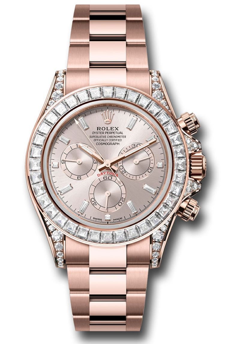 Rolex Daytona Everose Gold Diamond Lugs Diamond Bezel Sundust Diamond Dial 126595tbr