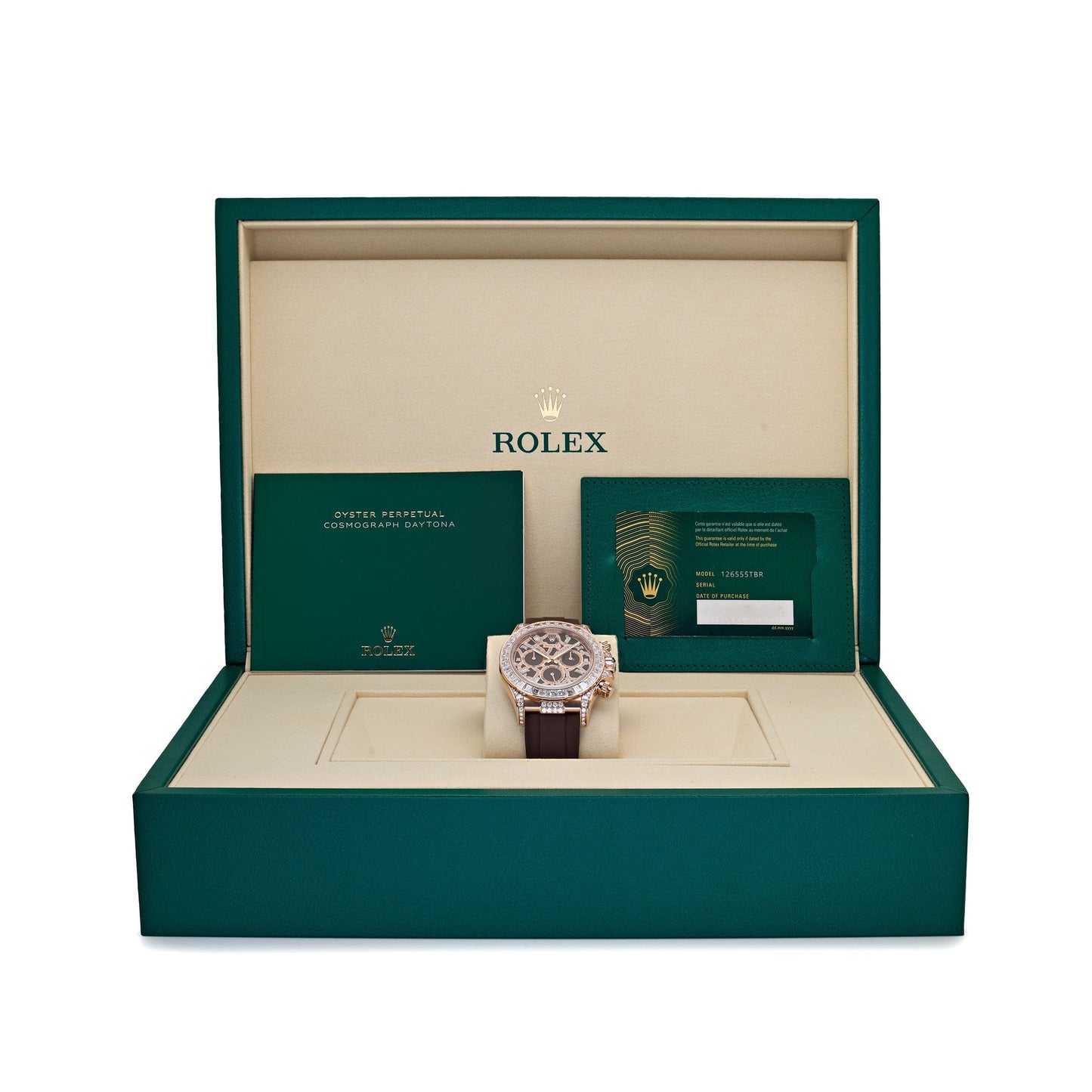 Rolex Daytona 'Giraffe' 126555TBR Rose Gold Chestnut Brown Diamond Dial Diamond Bezel (2025)