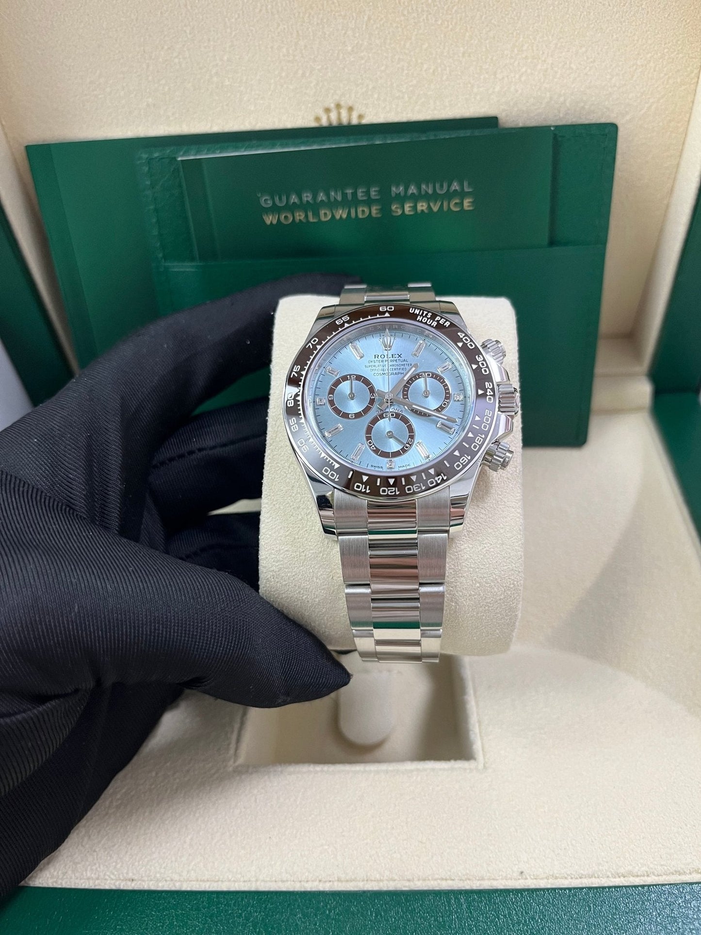 Rolex Daytona Platinum Daytona Ice Blue Baguette Dial 126506