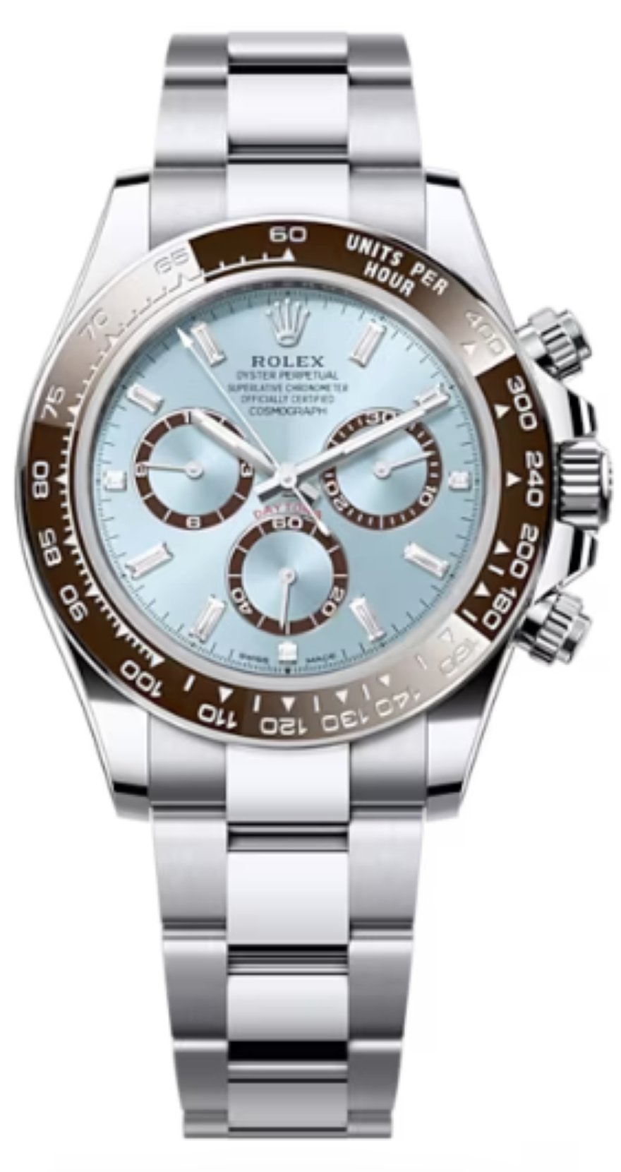 Rolex Daytona Platinum Daytona Ice Blue Baguette Dial 126506