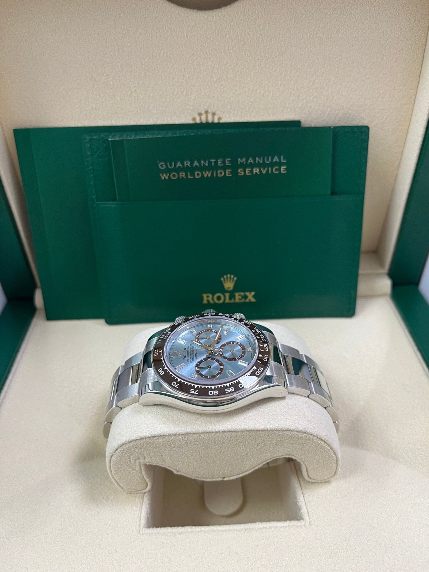 Rolex Daytona Platinum Daytona Ice Blue Baguette Dial 126506