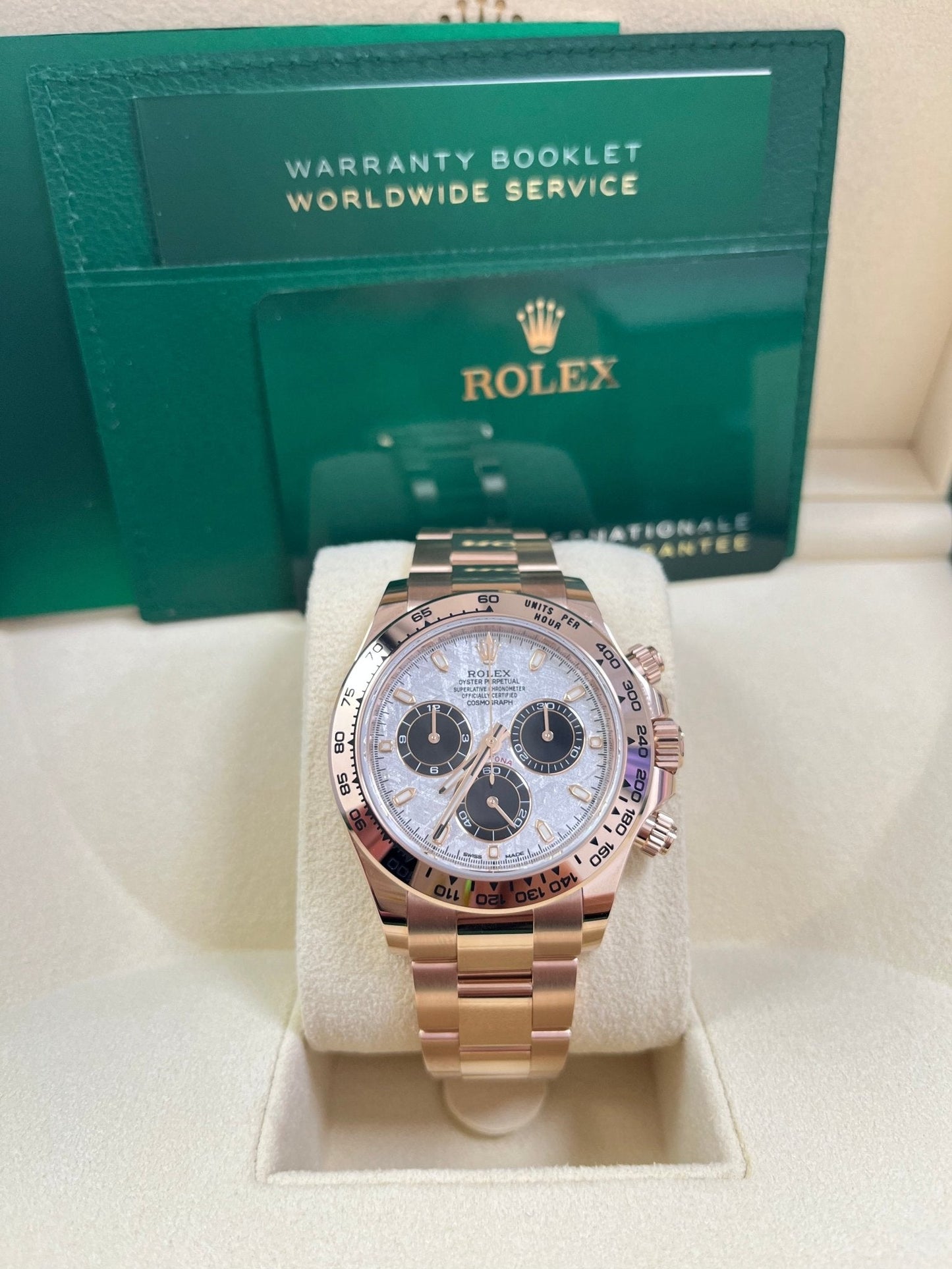 Rolex Daytona Rose Gold Cosmograph Daytona 40 Watch - Meteorite and Black Dial-Oyster Bracelet 116505