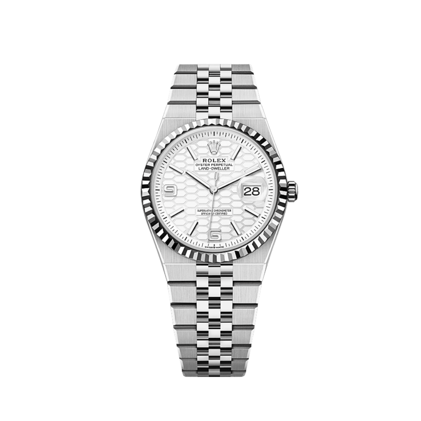 Rolex Land-Dweller 127234 Stainless Steel White Gold Intense White Dial (2025)