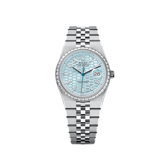Rolex Land-Dweller 127286TBR Platinum Ice Blue Dial Diamond Bezel (2025)