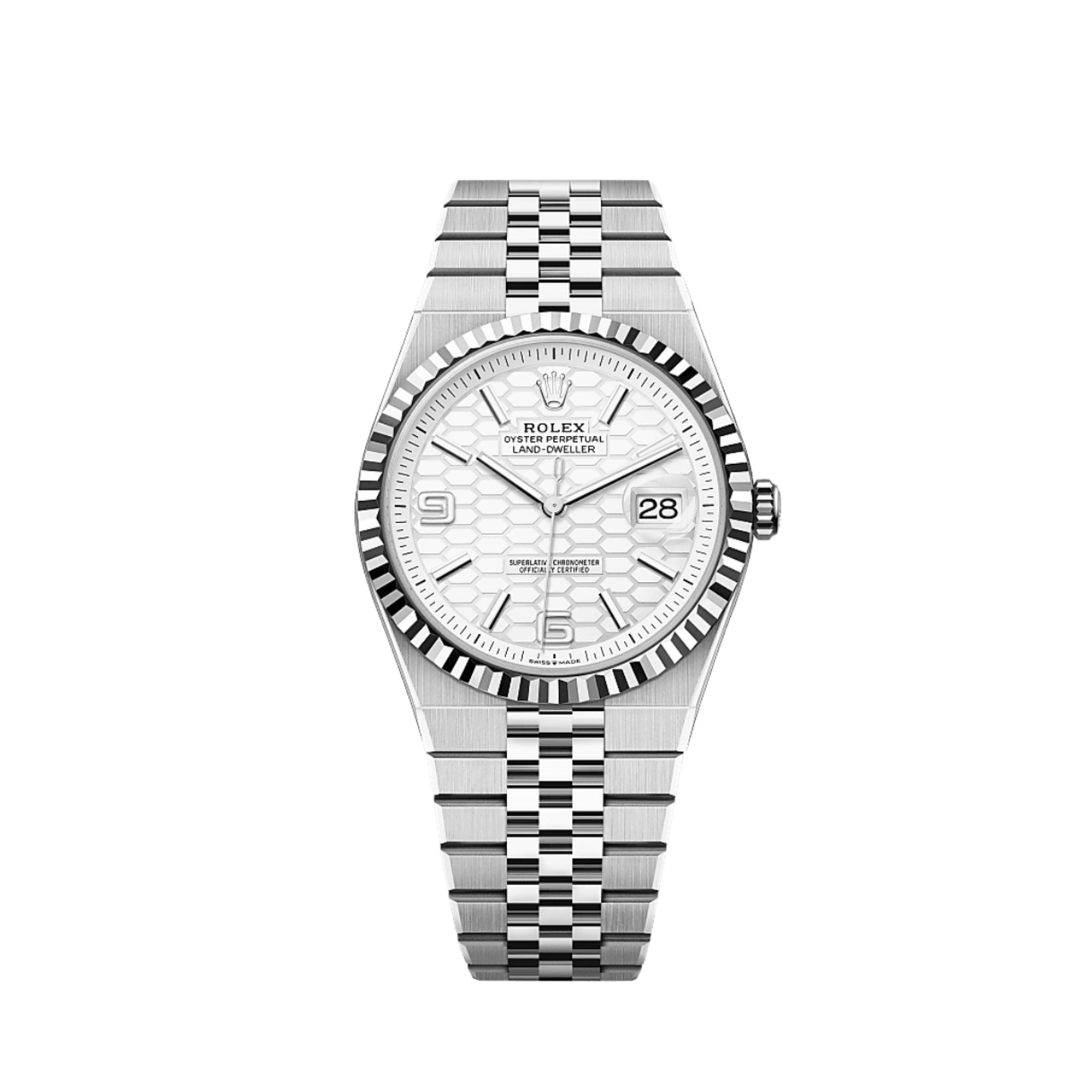 Rolex Land-Dweller 127334  Stainless Steel White Gold Intense White Dial (2025)