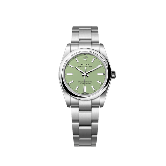 Rolex Oyster Perpetual 34 124200 Stainless Steel Pistachio Dial (2025)