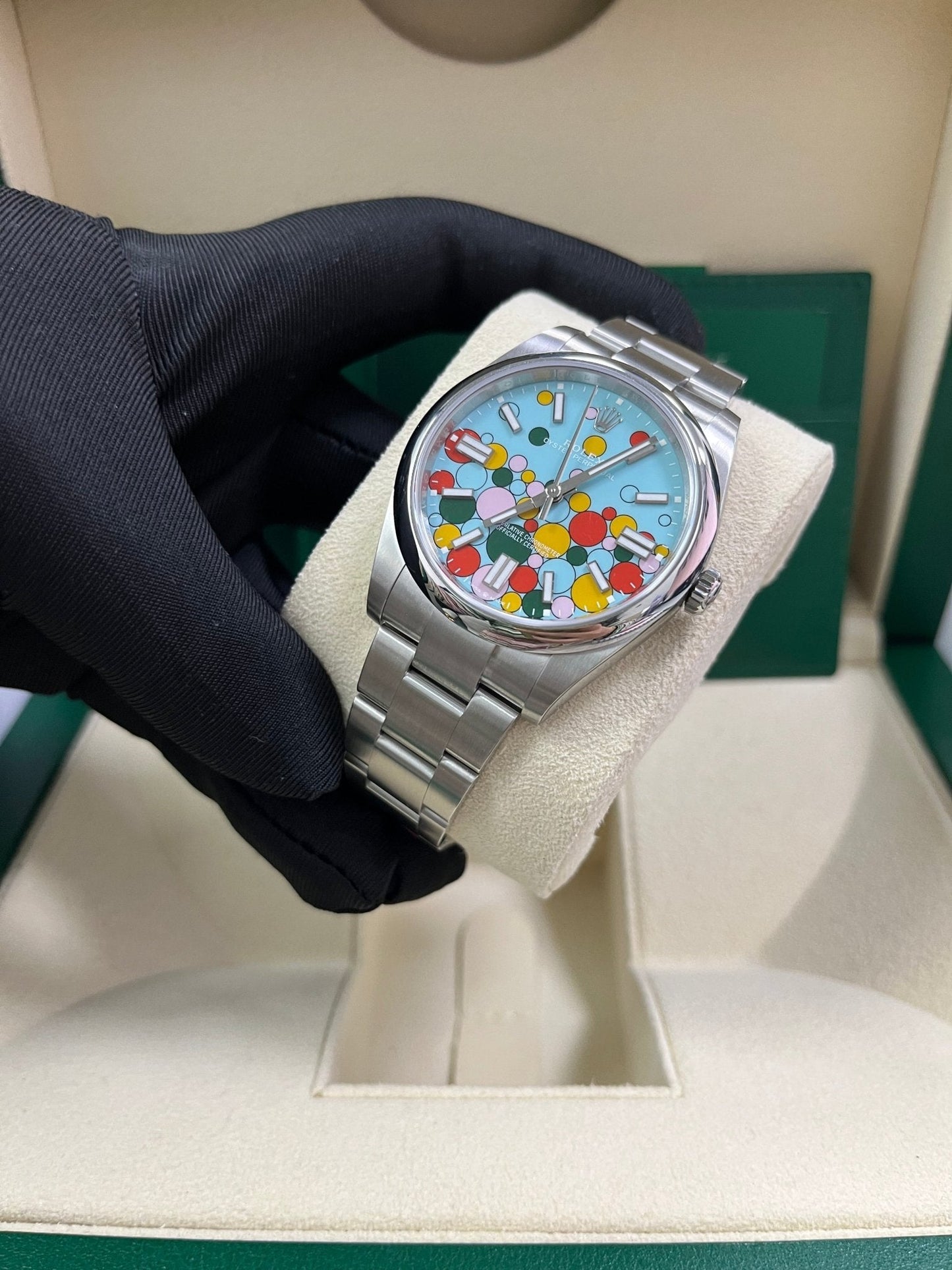 Rolex Oyster Perpetual Oyster Perpetual 41 Celebration Dial New 2023 Release 124300 Turquoise Colorful Dial