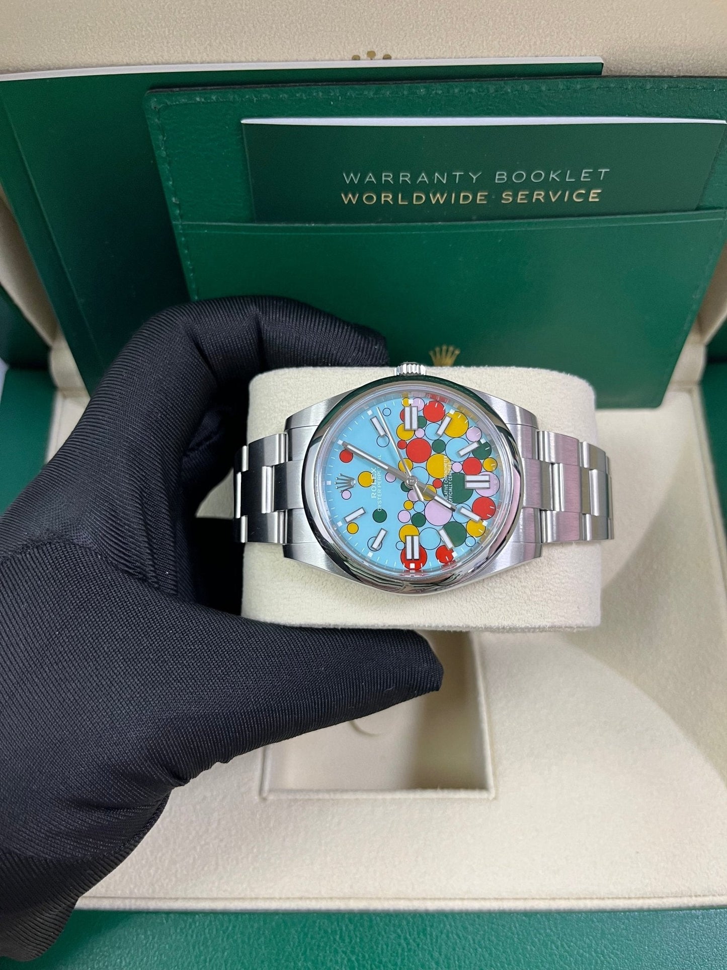 Rolex Oyster Perpetual Oyster Perpetual 41 Celebration Dial New 2023 Release 124300 Turquoise Colorful Dial