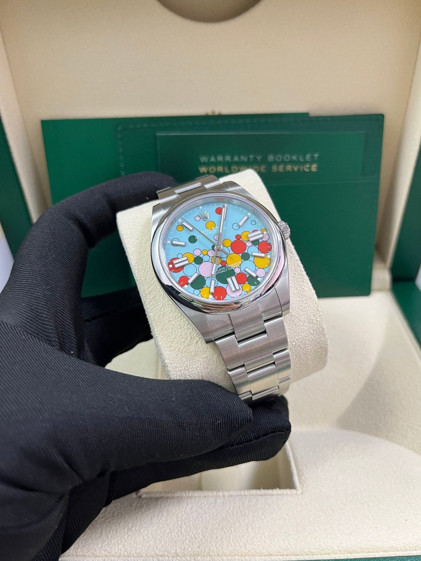 Rolex Oyster Perpetual Oyster Perpetual 41 Celebration Dial New 2023 Release 124300 Turquoise Colorful Dial