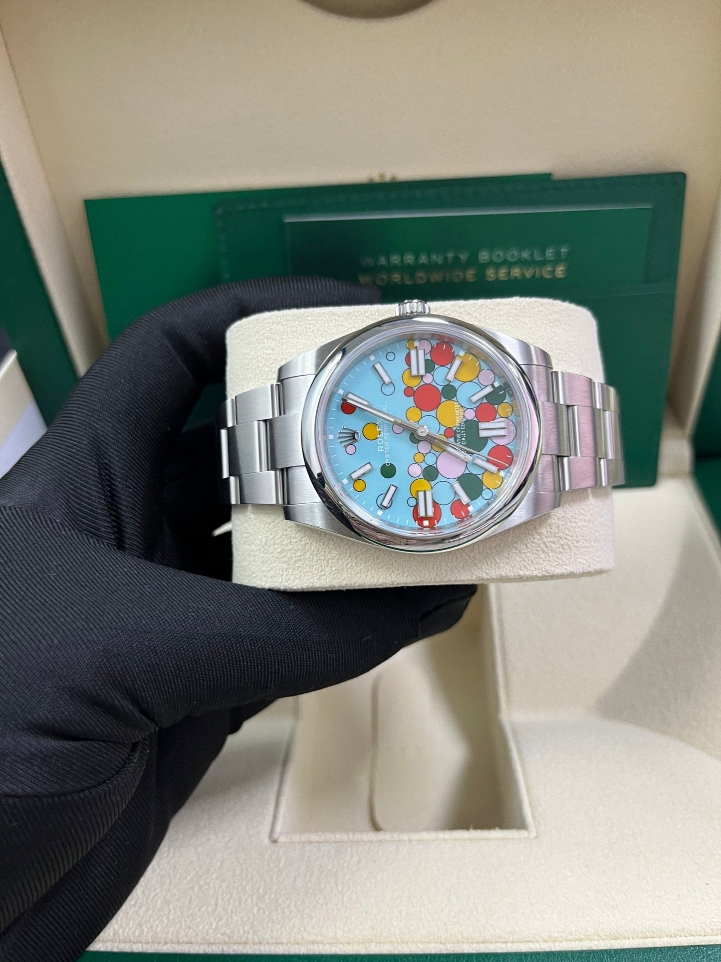 Rolex Oyster Perpetual Oyster Perpetual 41 Celebration Dial New 2023 Release 124300 Turquoise Colorful Dial