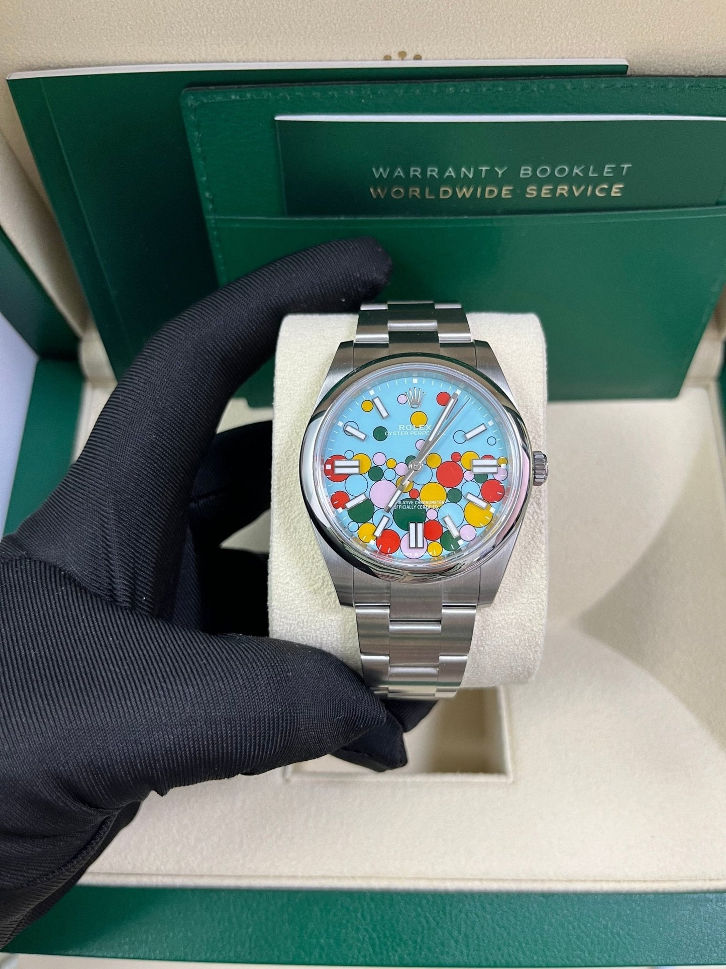 Rolex Oyster Perpetual Oyster Perpetual 41 Celebration Dial New 2023 Release 124300 Turquoise Colorful Dial