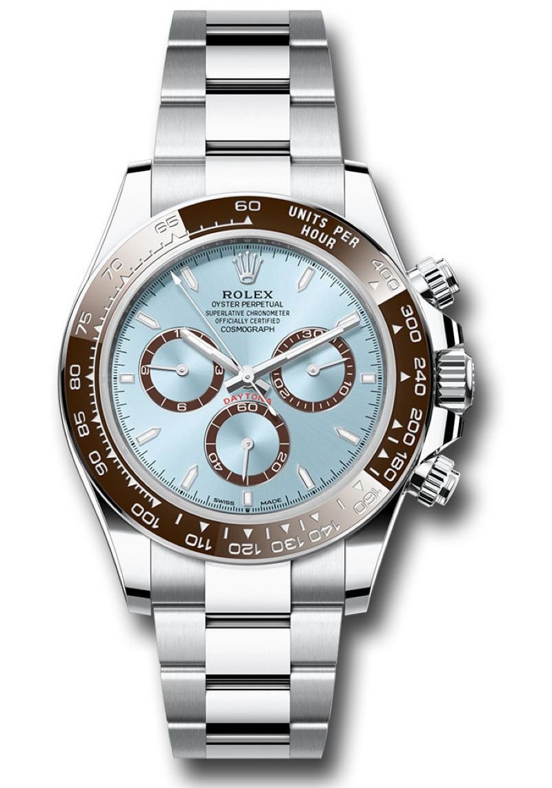 Rolex Platinum Cosmograph Daytona Ice Blue Index Dial Oyster Bracelet 126506