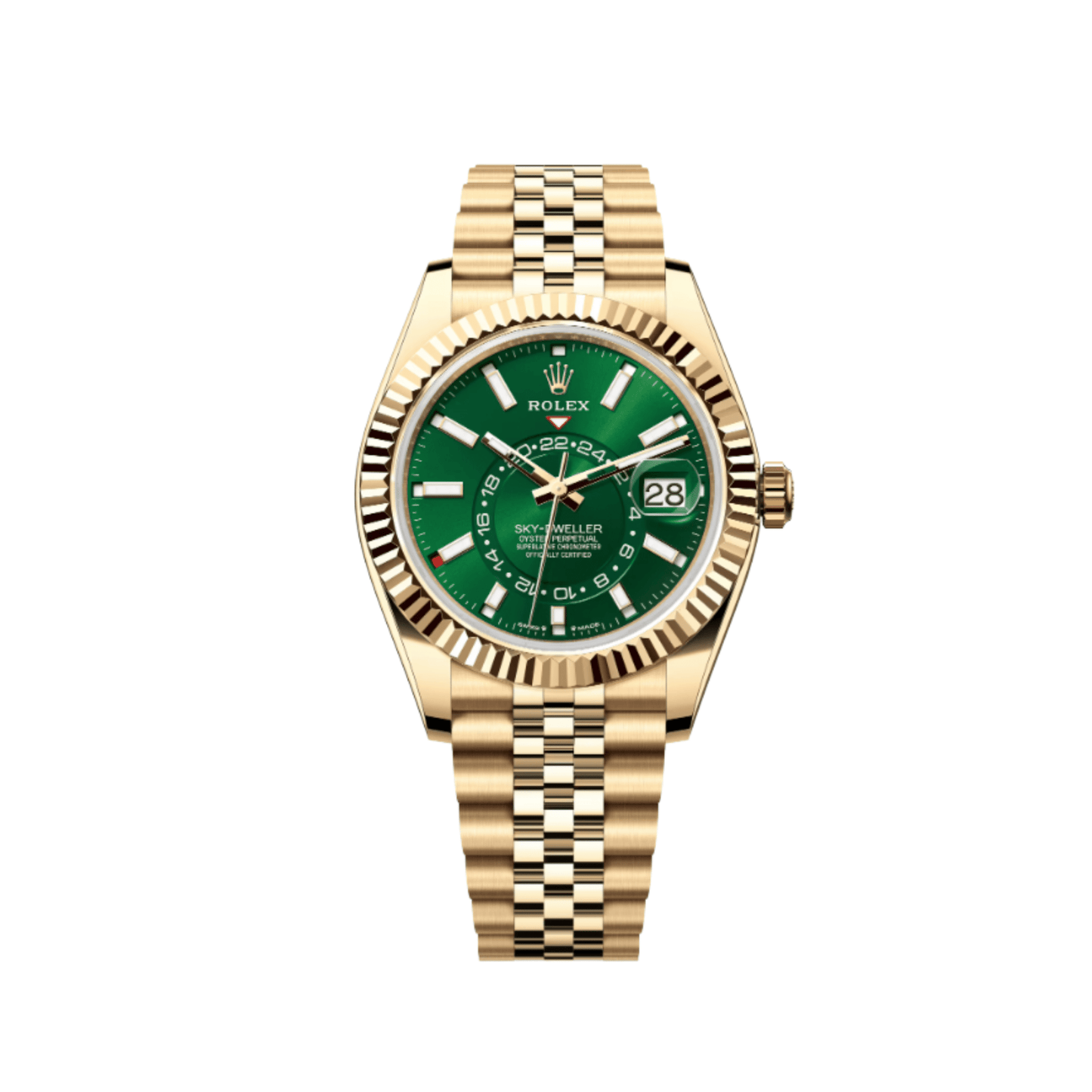 Rolex Sky-Dweller 336938 Yellow Gold Bright Green Dial Jubilee (2025)