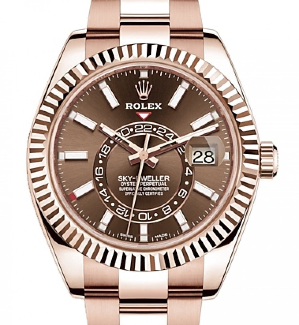 Rolex Sky-Dweller Rose Gold Chocolate Dial Sky Dweller Index Dial 326935
