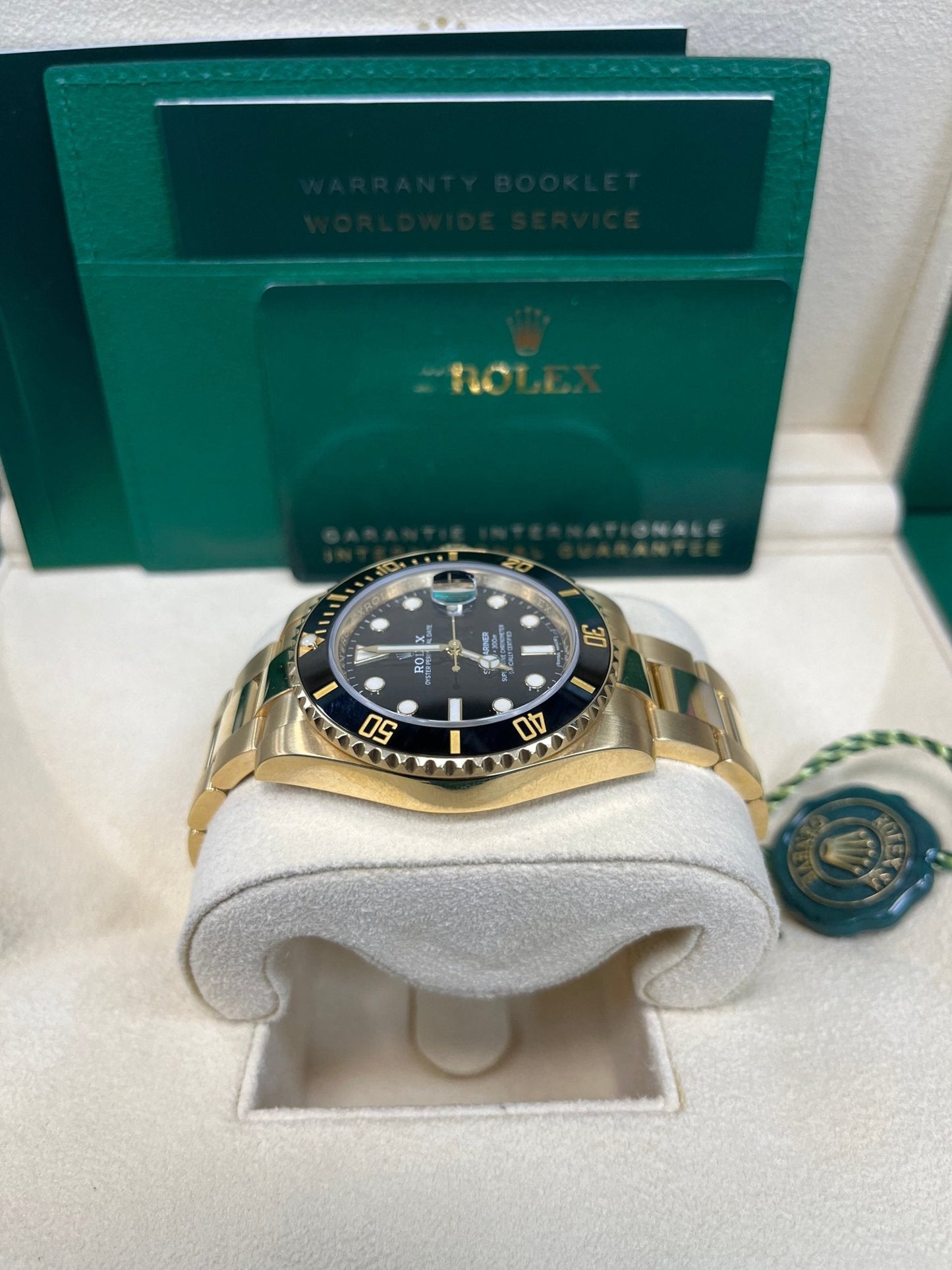 Rolex Submariner Date Certified Yellow Gold Black Dial 116618ln