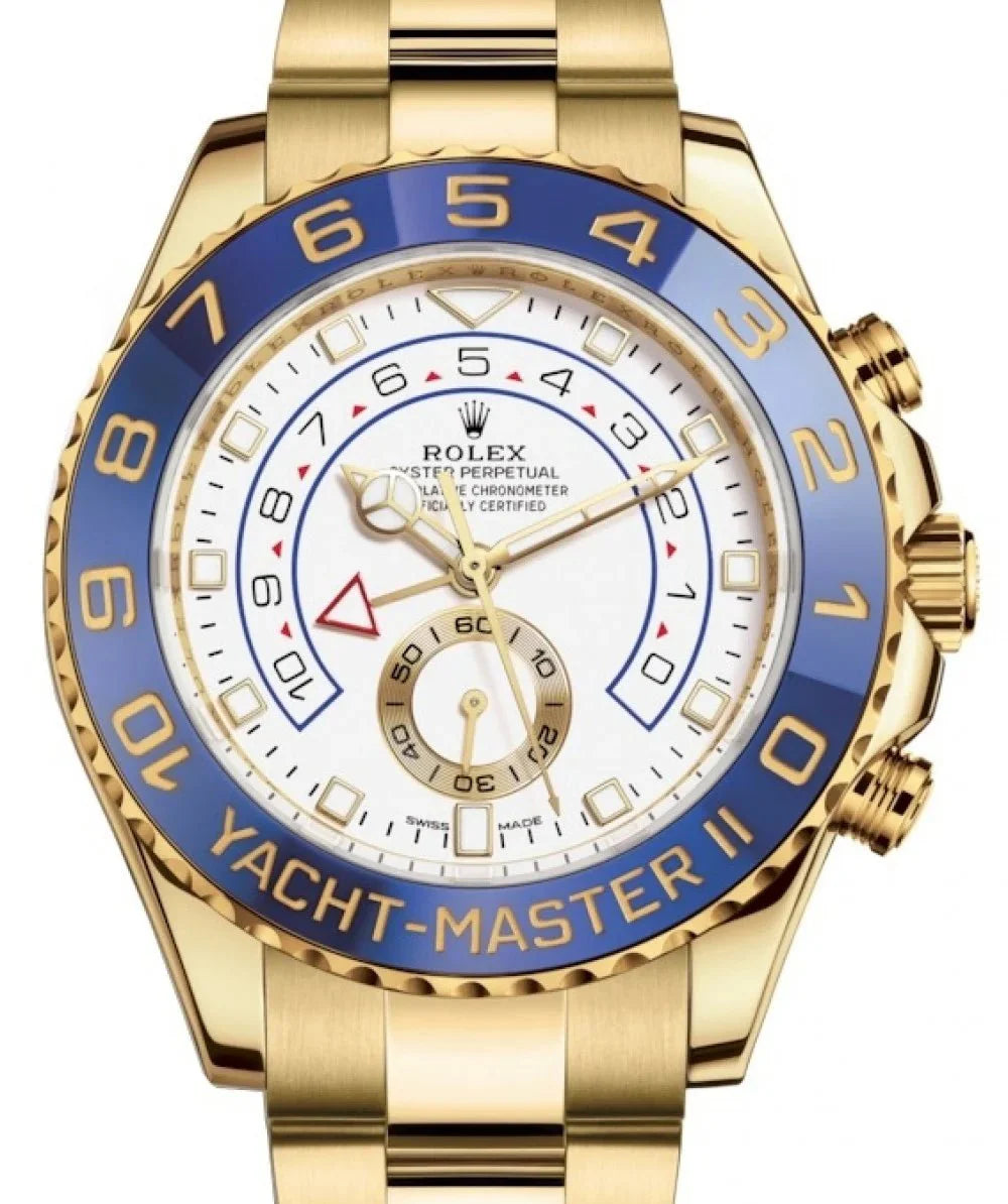 Rolex Yacht-Master II Yellow Gold  White Mercedes Dial (Ref# 116688)