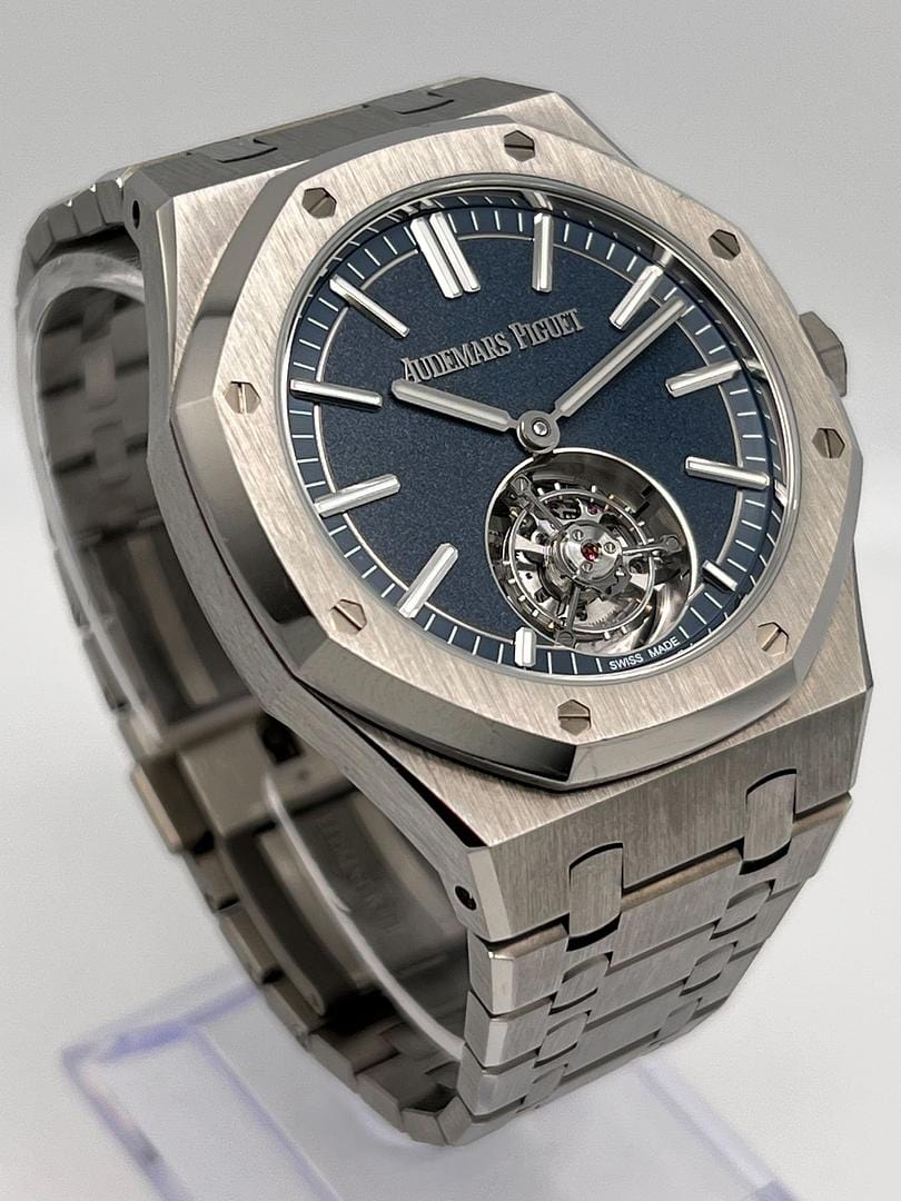 Audemars Piguet Royal Oak Selfwinding Flying Tourbillon 26730TI.OO.1320TI.01 '50th Anniversary' Titanium Blue Dial