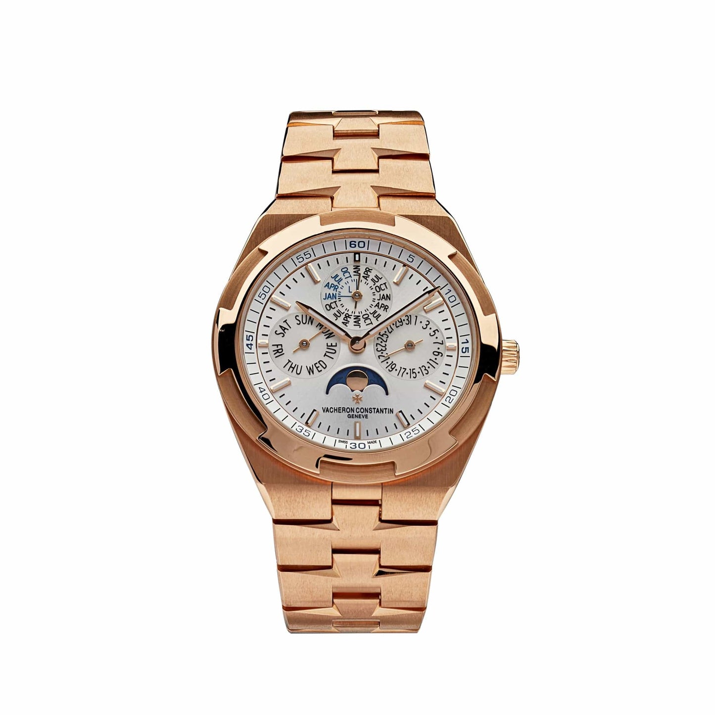 Vacheron Constantin Overseas 4300V/120R-B064 Perpetual Calendar Ultra-Thin Silver Dial Rose Gold