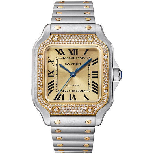 Cartier Santos de Cartier 35mm Golden Sunray Dial W3SA0007