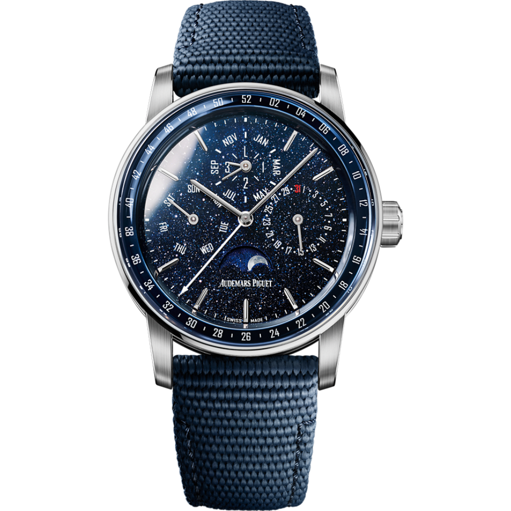 Audemars Piguet Code 11.59 by Audemars Piguet Perpetual Calendar 41 mm Blue  Dial 18-Carat White Gold Rubber-Coated Strap 26394BC.OO.D027KB.01