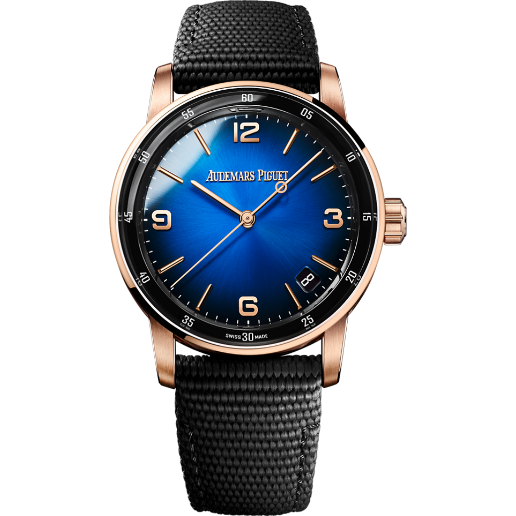 Audemars Piguet Code 11.59 by Audemars Piguet Selfwinding 41 mm Blue  Dial 18-Carat Pink Gold Rubber-Coated Strap  15210OR.OO.A002KB.03