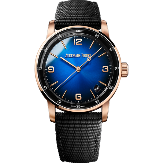 Audemars Piguet Code 11.59 by Audemars Piguet Selfwinding 41 mm Blue  Dial 18-Carat Pink Gold Rubber-Coated Strap  15210OR.OO.A002KB.03