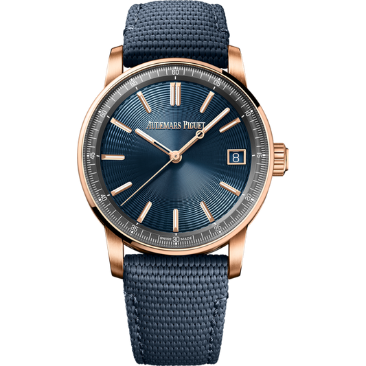 Audemars Piguet Code 11.59 by Audemars Piguet Selfwinding 41 mm Blue  Dial 18-Carat Pink Gold Rubber-Coated Strap  15210OR.OO.A348KB.01