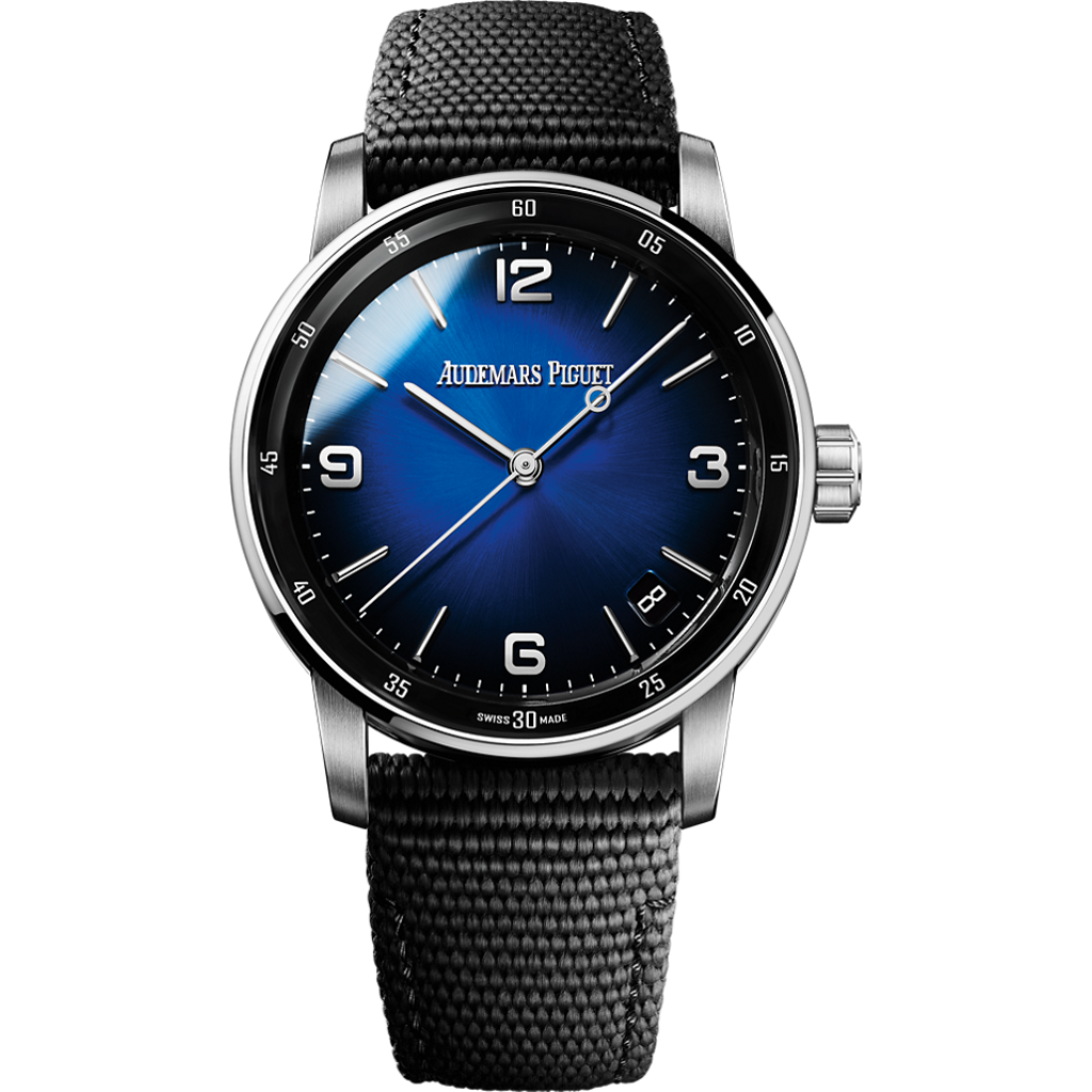 Audemars Piguet Code 11.59 by Audemars Piguet Selfwinding 41 mm Blue  Dial 18-Carat White Gold Rubber-Coated Strap 15210BC.OO.A002KB.01