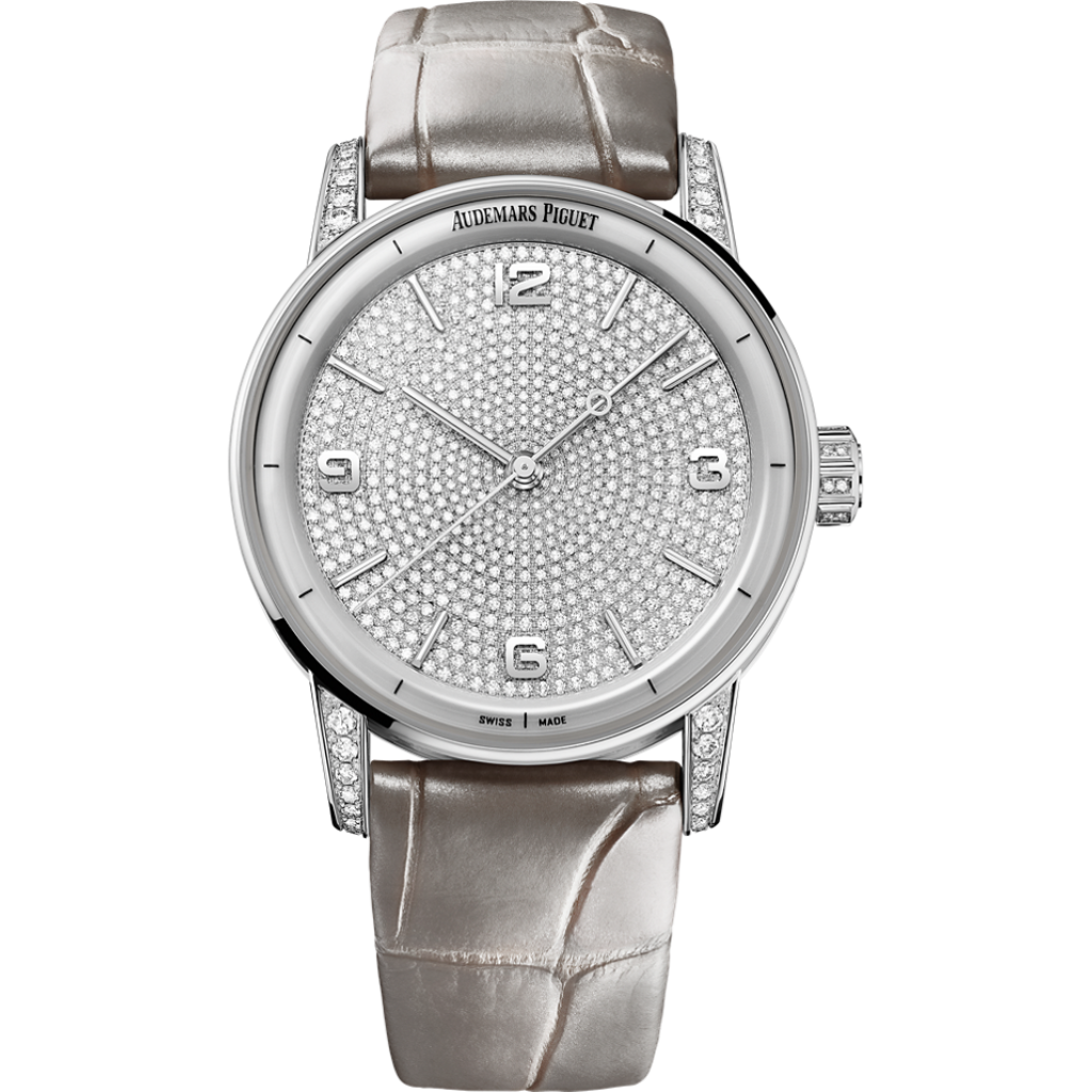 Audemars Piguet Code 11.59 by Audemars Piguet Selfwinding 41 mm Diamond Paved Dial 18-Carat White Gold   Strap 15210BC.ZZ.D128CR.01