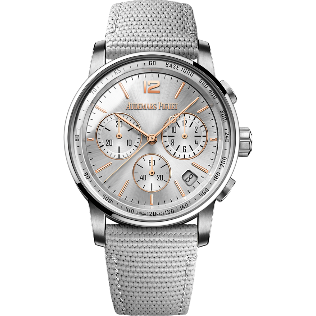 Audemars Piguet Code 11.59 by Audemars Piguet Selfwinding Chronograph 41 mm Grey Dial 18-Carat Pink Gold Rubber-Coated Strap 26393CR.OO.A008KB.01