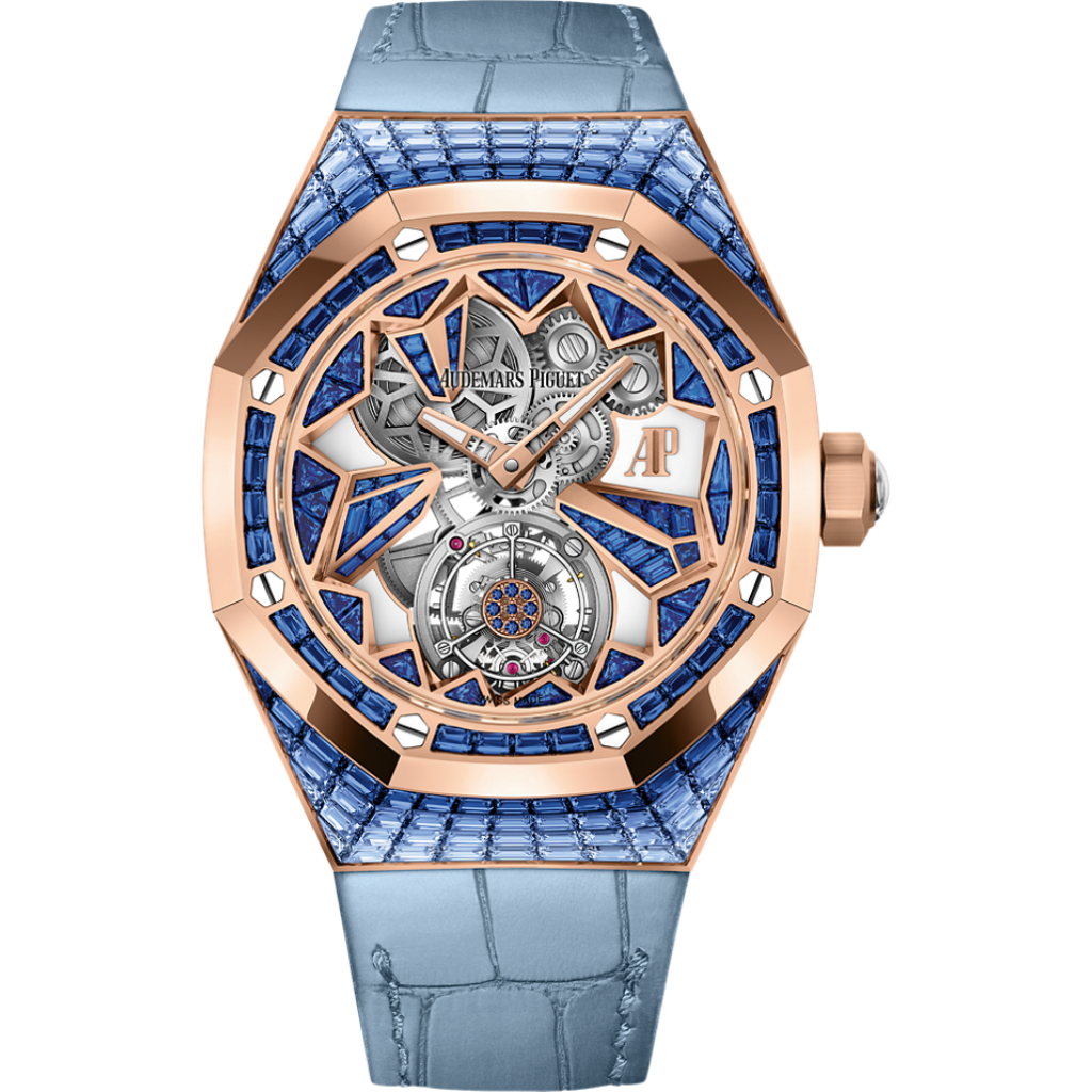 Audemars Piguet Royal Oak Concept Flying Tourbillon 38.5 mm Transparent Dial with Diamonds 18-Carat Pink Gold   Strap 26228OR.SS.D314CR.01