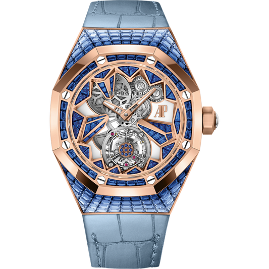 Audemars Piguet Royal Oak Concept Flying Tourbillon 38.5 mm Transparent Dial with Diamonds 18-Carat Pink Gold   Strap 26228OR.SS.D314CR.01